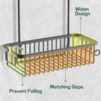 Shower Caddy Hanging Organiser Storage Shelf Without Drilling Shampoo Holder Rustproof Basket Shower Hook Grey