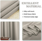 Natural Thermal Eyelet Curtains - Short Energy Saving Window Treatment Curtains & Drapes for Home Decor Privacy Protected Drapes for Kitchen/Cafe/Caravan, 52 x 36 Inches, 2 Panels