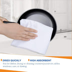 SINLAND Microfiber Dish Towel Sublimation Blank Towels DIY Microfiber Dishes Drying Towel and Kitchen Cleaning Cloth Waffle Towels 16inch X 24inch(6 Pack White)