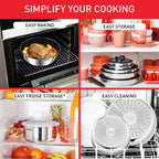 Ingenio Emotion 10 Piece Set, Pots & Pans Set, Stainless Steel, Stackable, Induction, Easy Cleaning, Non-Stick Coating, Heat Indicator, L897SA74