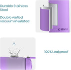 OMNIA Vacuum Insulated Stainless Steel Water Bottle, 2 Lids (Straw & Spout) Leakproof, BPA-Free, Reusable Flask, Hot & Cold Thermos for Sports, Gym, Travel, Outdoors (Gradient Purple, 750ML)