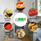 15 All Purpose Food Bags, 1L Resealable Sliding Zip Bags, BPA free, Tight Seal, Perfect for Keeping Produce Fresh, Freezing, Transporting and Organisation (1 Pack)