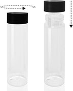 16 Pack 500ml 16oz Plastic Juice Bottles with Black Lids, Transparent Reusable Empty Drink Bottles Ideal for Water, Juice, Milk and Other Homemade Beverages