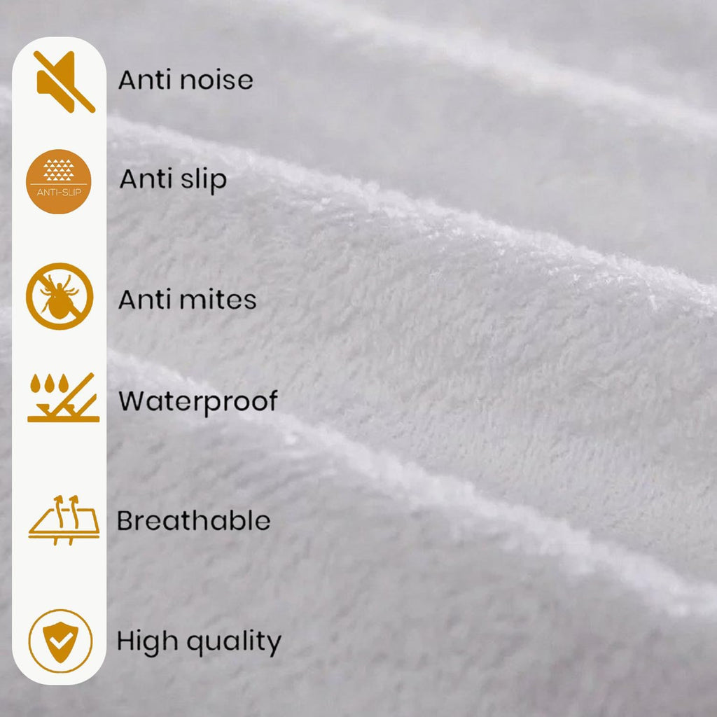 Waterproof Mattress Protector Double Bed with Deep 30cm Pocket- 100% Poly-Cotton with All around Elasticity Super Soft & Noiseless Hotel Quality Bed Topper (137 × 190) cm