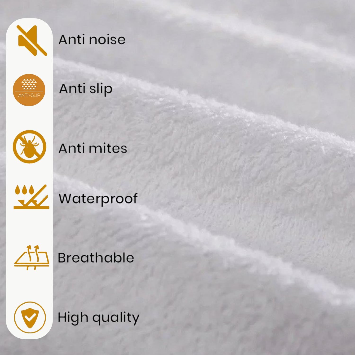 Waterproof Mattress Protector Double Bed with Deep 30cm Pocket- 100% Poly-Cotton with All around Elasticity Super Soft & Noiseless Hotel Quality Bed Topper (137 × 190) cm
