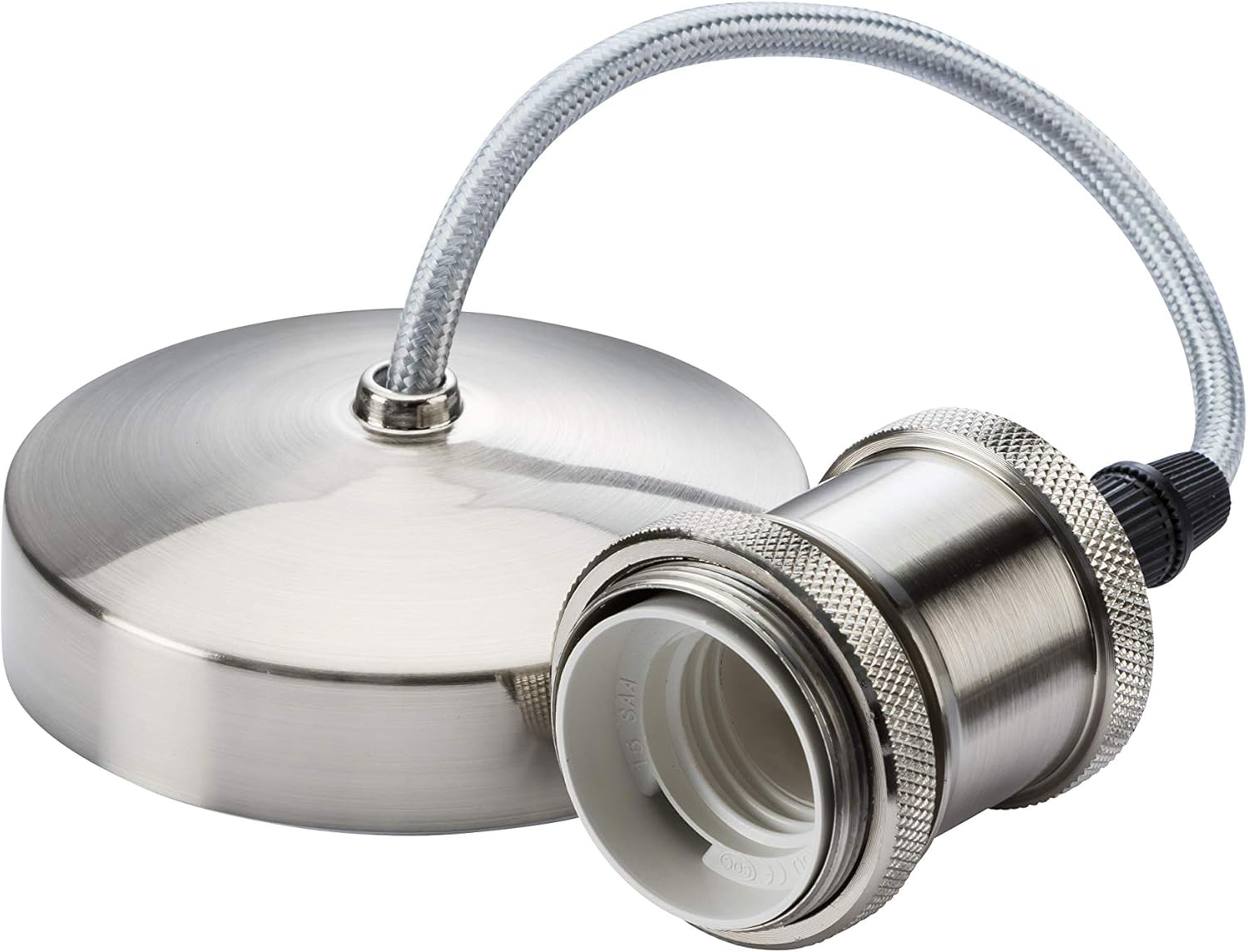 6 Inch E27 Vintage Pendant Set in Brushed Chrome