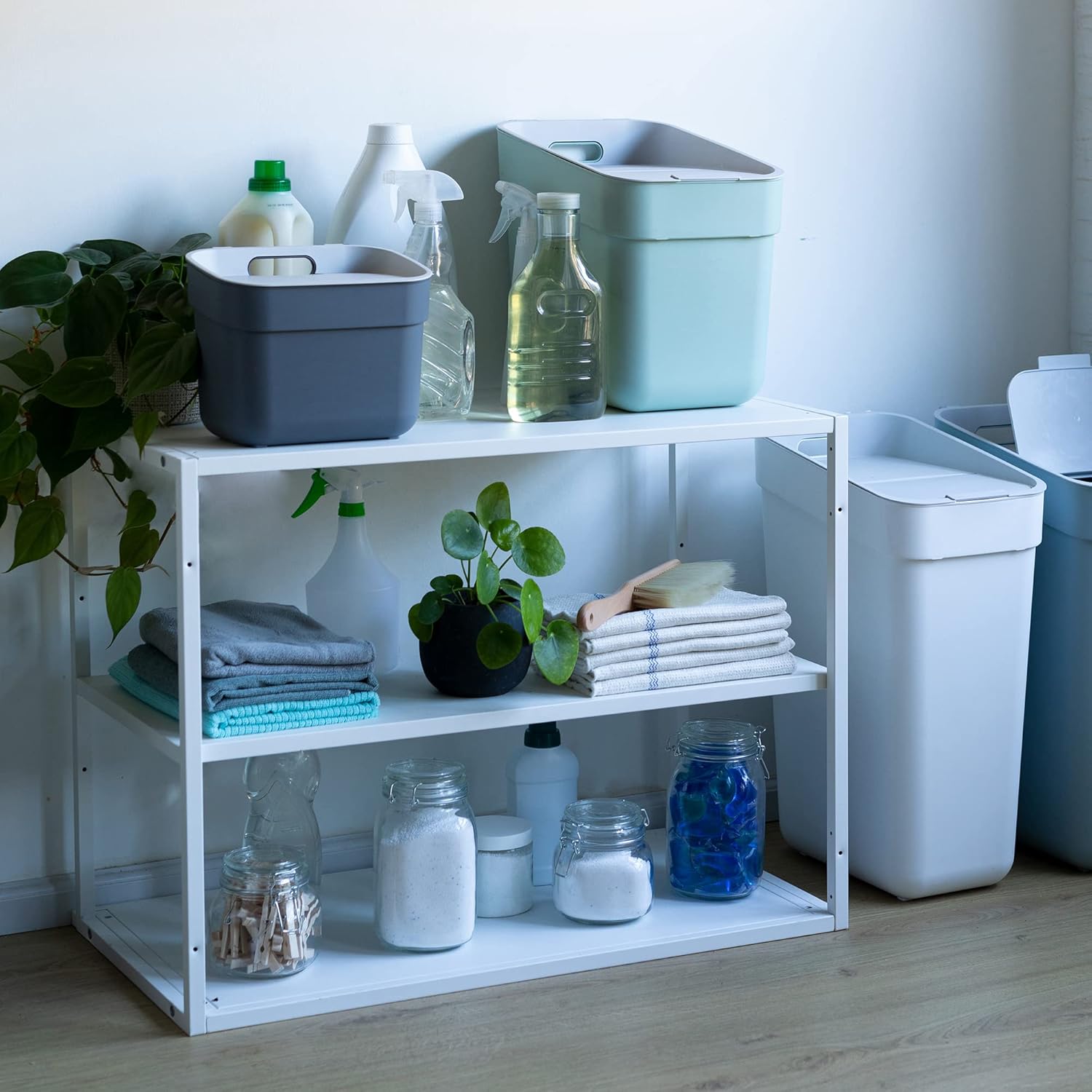 Ready to Collect 100% Recycled 5L Kitchen Accessories Recycling Lift Top Bin Dark Grey with Light Grey Lid Secondary image