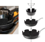 6 Piece Pot Pan Protectors for Stacking, Larger Thicker Saucepan Protectors of 3 Sizes, Adjustable Felt Thermal Insulation Mat, Anti-Skid Reusable Kitchen Accessories