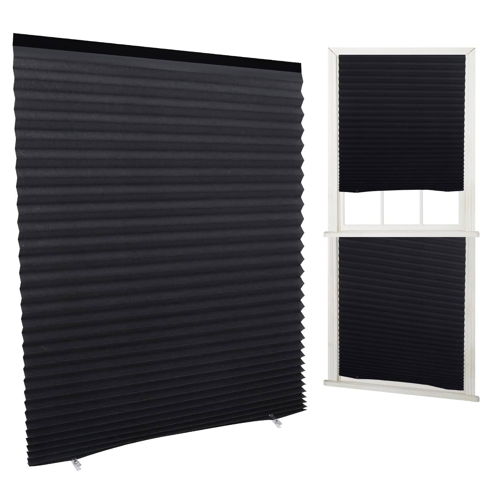 Temporary Blackout Blinds,180 * 90 cm Stick on Curtains Blackout Blinds No Drill Blinds Blackout Curtains for Bedroom Kitchen Bathroom Windows Bedroom,Nursery,Loft,Travel RV Car