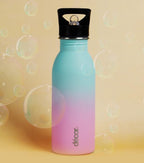 Snap n Seal 500ml Stainless Steel Water Bottle with Straw, BPA Free - Leakproof Metal Flask with Carry Handle for School, Travel, Work & Gym - Ideal Drinking Bottle for Kids & Adults - Ombre
