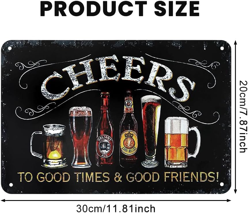 Vintage Metal Wall Sign 8"x12",Bar Signs For Home Bar,Rustic Pub Memorabilia For Home Pub Or Outdoor Garden Plaque Tiki Bar Decor Secondary image