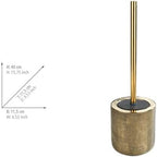 Rivara Toilet Brush Holder in Elegant Design Hand-Painted Including Toilet Brush with Interchangeable Brush Head Diameter 8 cm Diameter 11.5 x 40 cm Gold