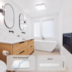 Ceiling Lights 24W, 2400lm Super Bright Square LED Ceiling Light, Daylight White 5000K, IP44 Waterproof Bathroom Light, for Office, Living Room, Bedroom, Kitchen, Hallway, Porch