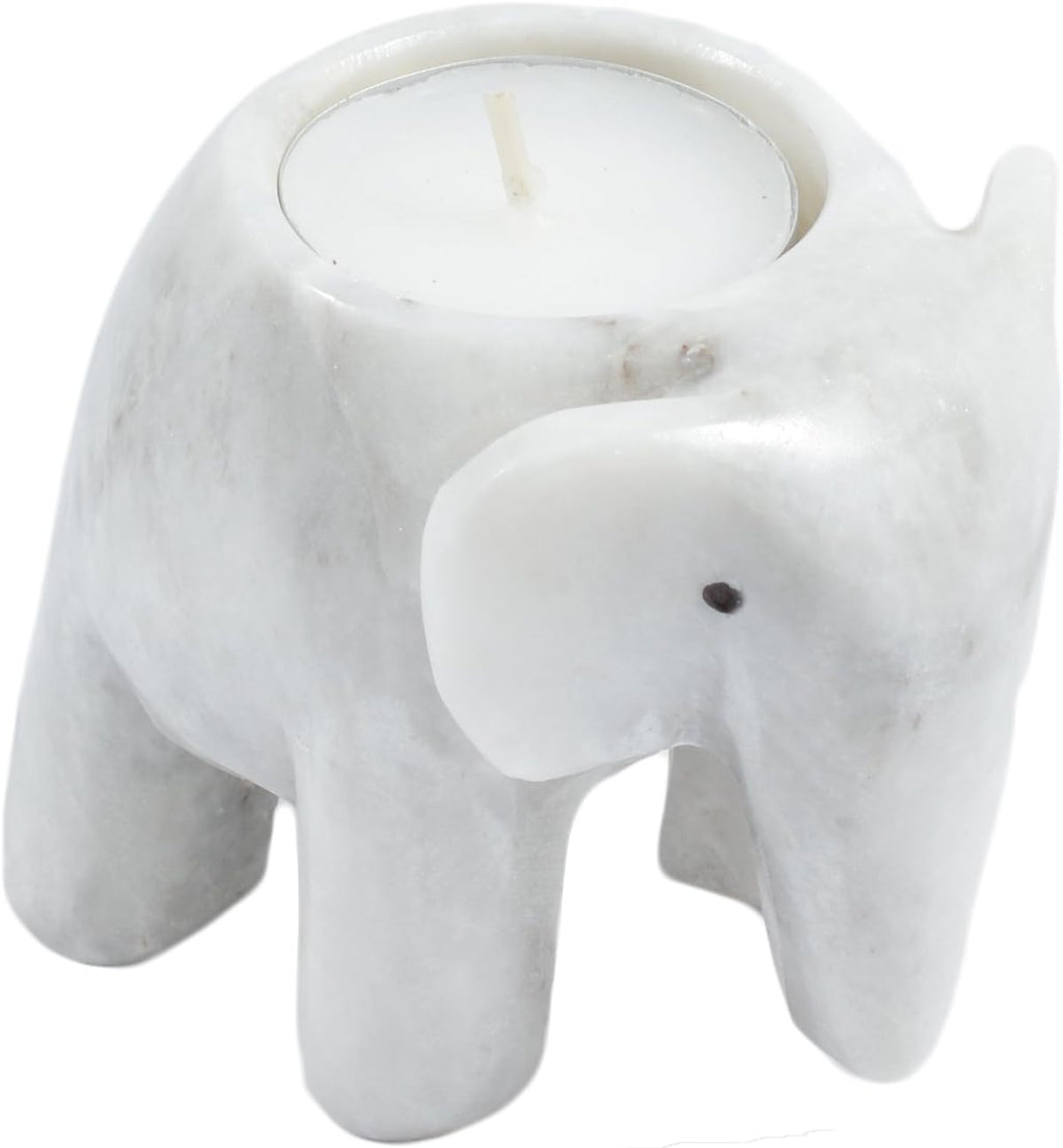 Marble Elephant Tea Light Candle Holder Collection - Monochrome Collection