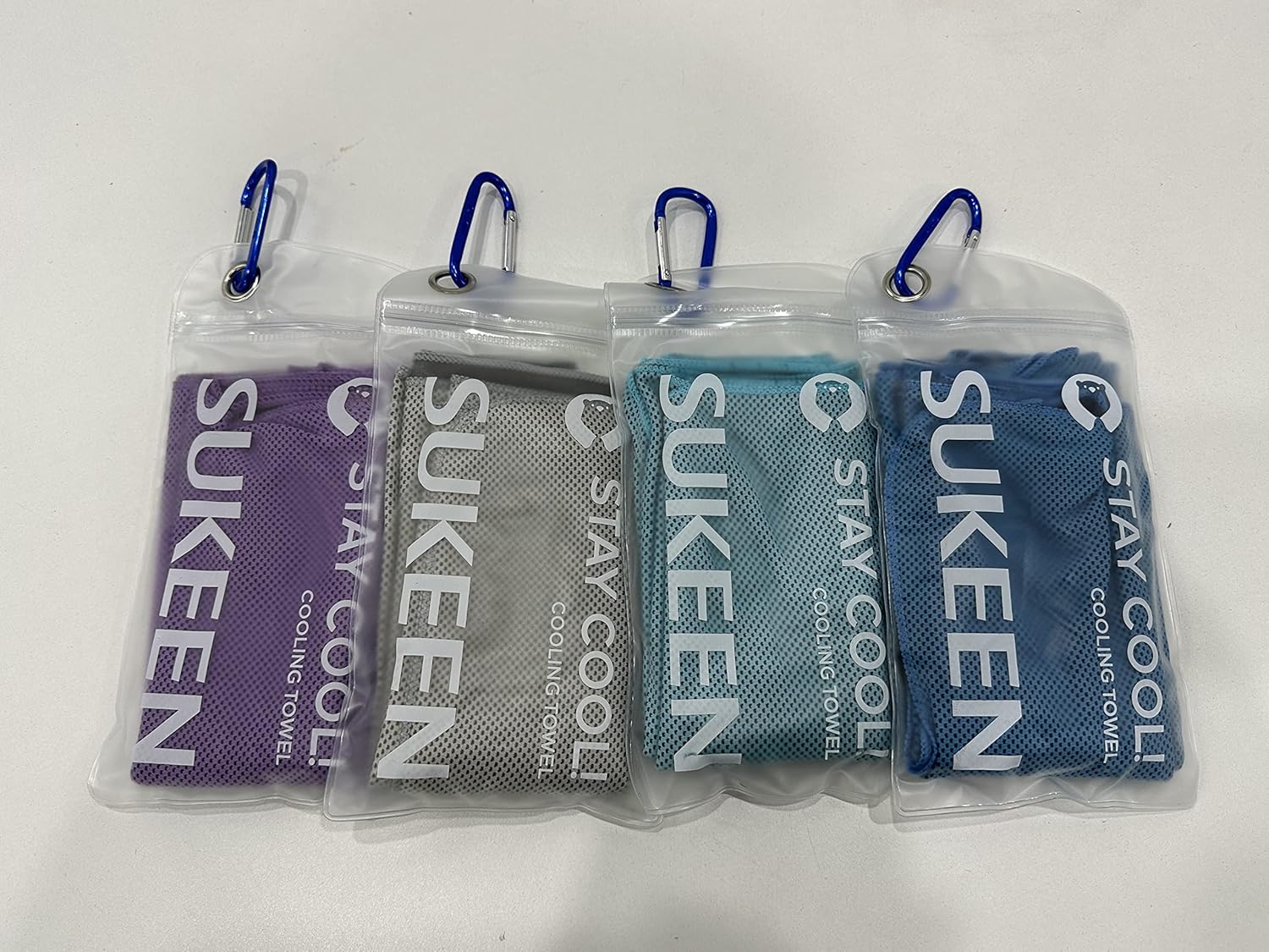 Sukeen Cooling Towels, 4 Pack Neck & Soft Breathable Sweat Towel for Men & Women Work Out Sports Yoga Golf (40"x12")