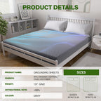 Grounding Bed Sheet Super King Size, 95% Organic Cotton & 5% Pure Silver Fiber, Elastic Full Wrap Grounding Mat for Improved Sleep & Better Working(Grey,198×203+38CM)