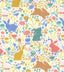Printed Polycotton Craft Fabric Material - Forest Bunnies, 1Mtr 110cmx100cm