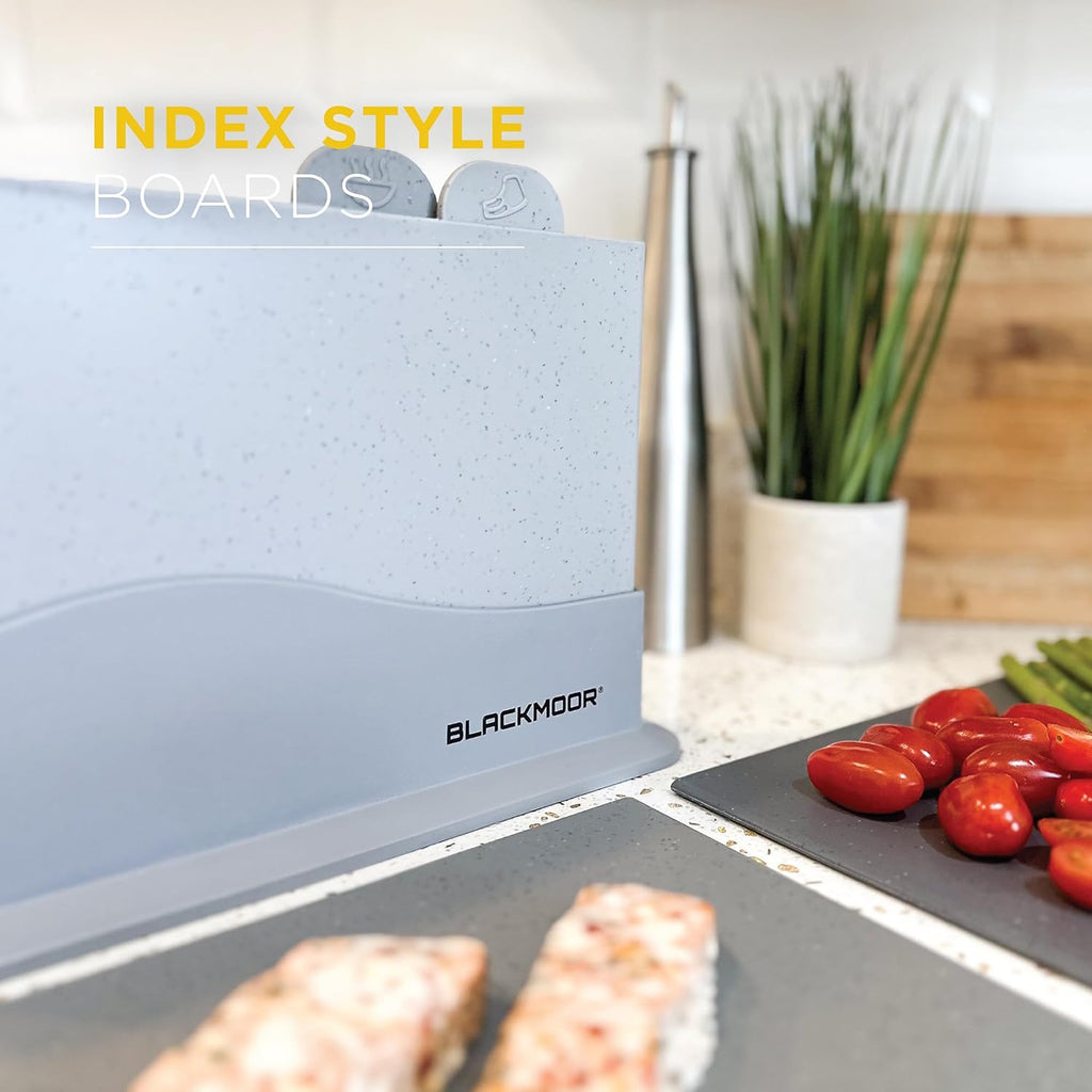 Blackmoor Grey Chopping Board Set of 4 / Versatile and Durable Chopping Boards for Kitchen/Cutting Meat, Fish, Vegetables, Hot Foods and More/Dishwasher Safe