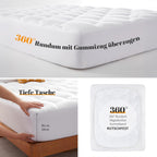 Single Mattress Topper, Extra Deep Poket 14.9 Inch/38cm, Super soft Quilted Small Mattress Protector, Machine Washable Bed Topper White, Single Bed 90x190cm