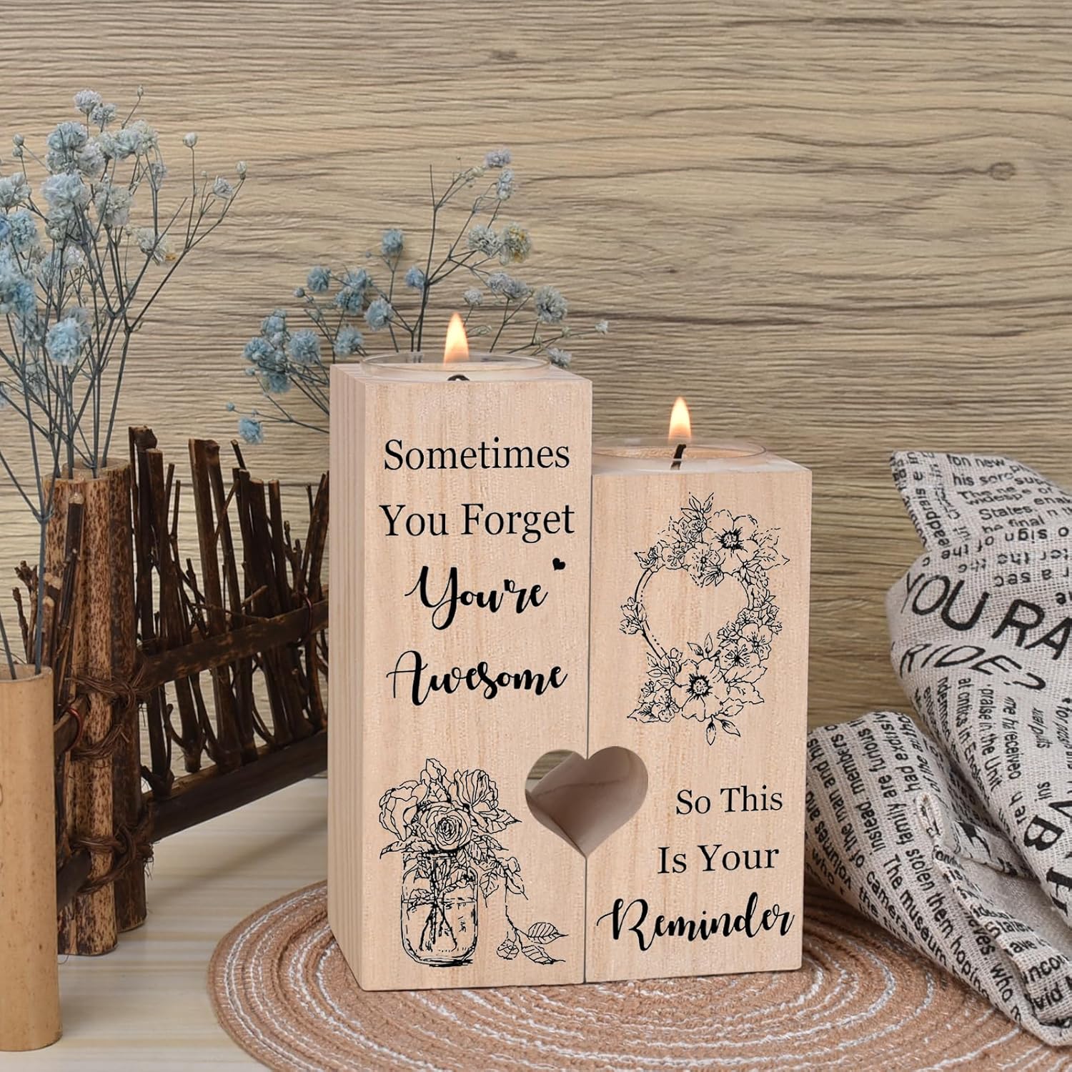 Friendship Gifts for Women, Best Friend Birthday Candlestick Holders - Inspirational Gifts for Friend, Colleagues, Sister, Bestie