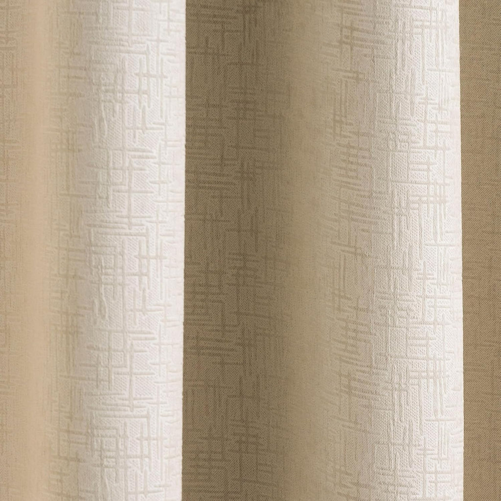 Vogue Cream 66 x 72 inch (168x183cm) Eyelet Thermal Noise Reducing Dim Out Curtains for Bedroom and Living Room
