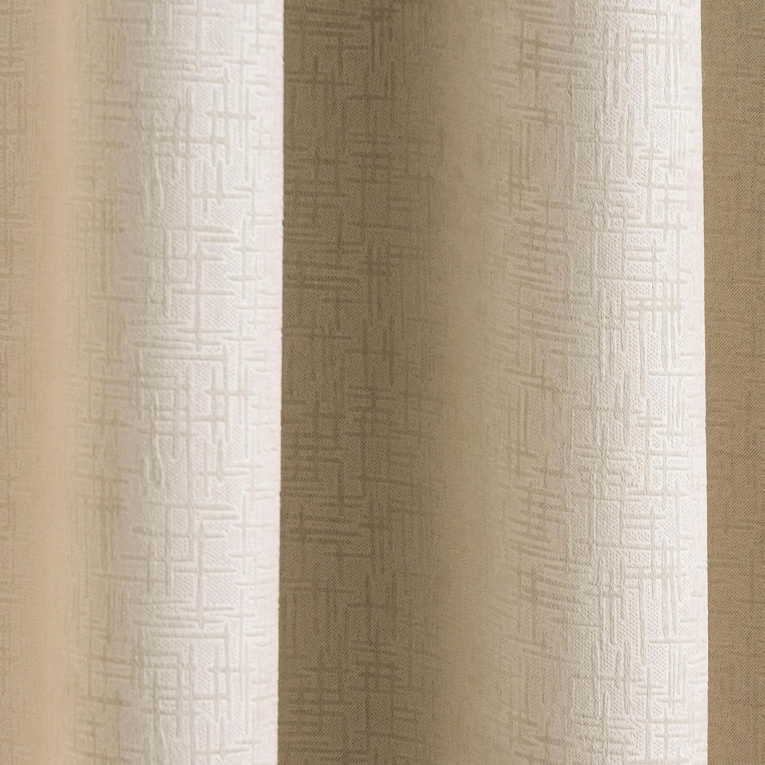 Vogue Cream 66 x 72 inch (168x183cm) Eyelet Thermal Noise Reducing Dim Out Curtains for Bedroom and Living Room