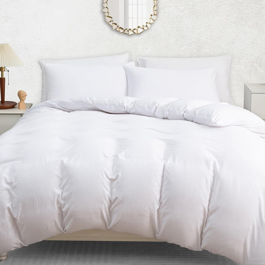 Double Duvet Cover Set - Pre-Washed Microfibre Bedding Set for Added Softness & Comfort - Lightweight Premium Quilt Cover Set for All Seasons With Zipper Closure