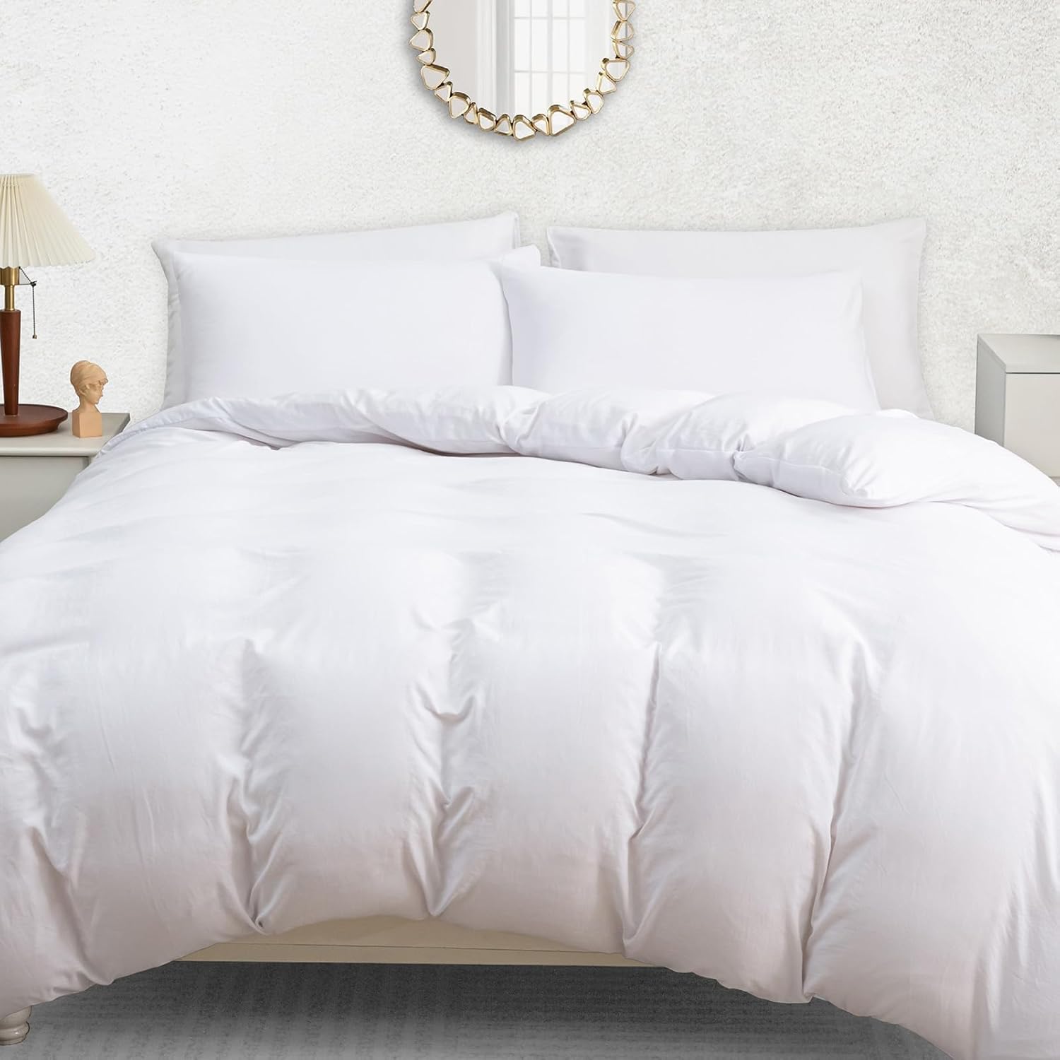 Double Duvet Cover Set - Pre-Washed Microfibre Bedding Set for Added Softness & Comfort - Lightweight Premium Quilt Cover Set for All Seasons With Zipper Closure