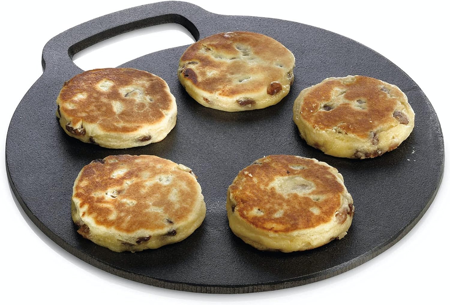 Baking Stone Tray, Non Stick, for Oven or Hob, for Pizza, Bread, Pancake and Other Recipes in Gift Box, Round, Cast Iron, 27 cm x 6.5 mm