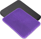 Gel Seat Cushion Double Thick - Honeycomb Breathable Office Chair Cushion for Back, Hip & Sciatica Pain Relief - Non-Slip Cool Gel Car & Wheelchair Cushion (Home/Work Use)