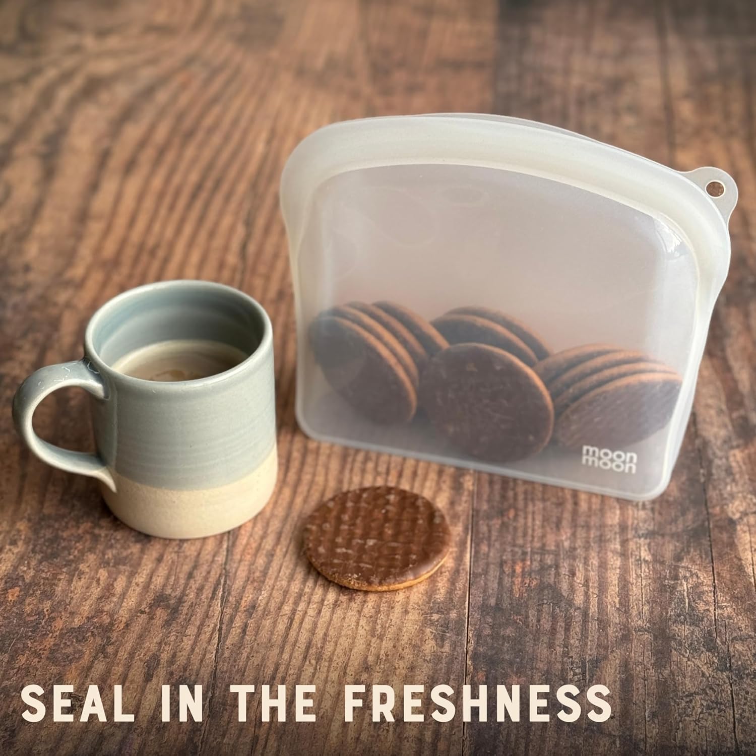 Free Standing Silicone Pouch Bags | Reusable SIlicone Freezer Bags (Clear - 1200ml)
