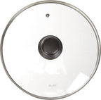 Ibili 970726 Stainless Steel Vented Silver & Black Glass Saucepan Cover Lid 26cm
