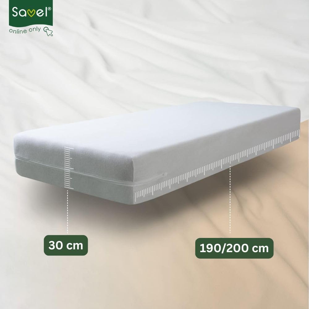 Mattress Encasement (135x190/200cm) Double Bed Size | Noiseless, Elastic and Adjustable Mattress Protector | White