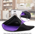 Gel Seat Cushion Double Thick - Honeycomb Breathable Office Chair Cushion for Back, Hip & Sciatica Pain Relief - Non-Slip Cool Gel Car & Wheelchair Cushion (Home/Work Use)