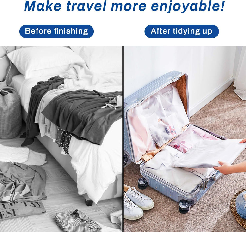 50 Pcs 5 Sizes Zip Lock Bags for Clothes,Maternity Hospital Bag Organiser Pouches,Clear Plastic Reusable Ziplock Bags for Clothes,Travel,Luggage,Shoes,Cosmetics,Frosted and Transparent,No Holes