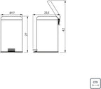 3L Pedal Bin – Stainless Steel Bathroom Bin with Lid, 17 cm Diameter x 27 cm Height, 94538103