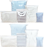 50 Pcs 5 Sizes Zip Lock Bags for Clothes,Maternity Hospital Bag Organiser Pouches,Clear Plastic Reusable Ziplock Bags for Clothes,Travel,Luggage,Shoes,Cosmetics,Frosted and Transparent,No Holes