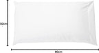 Microfiber Pillowcases, Standard Size 50 x 80 cm (Pack of 2), Bright White