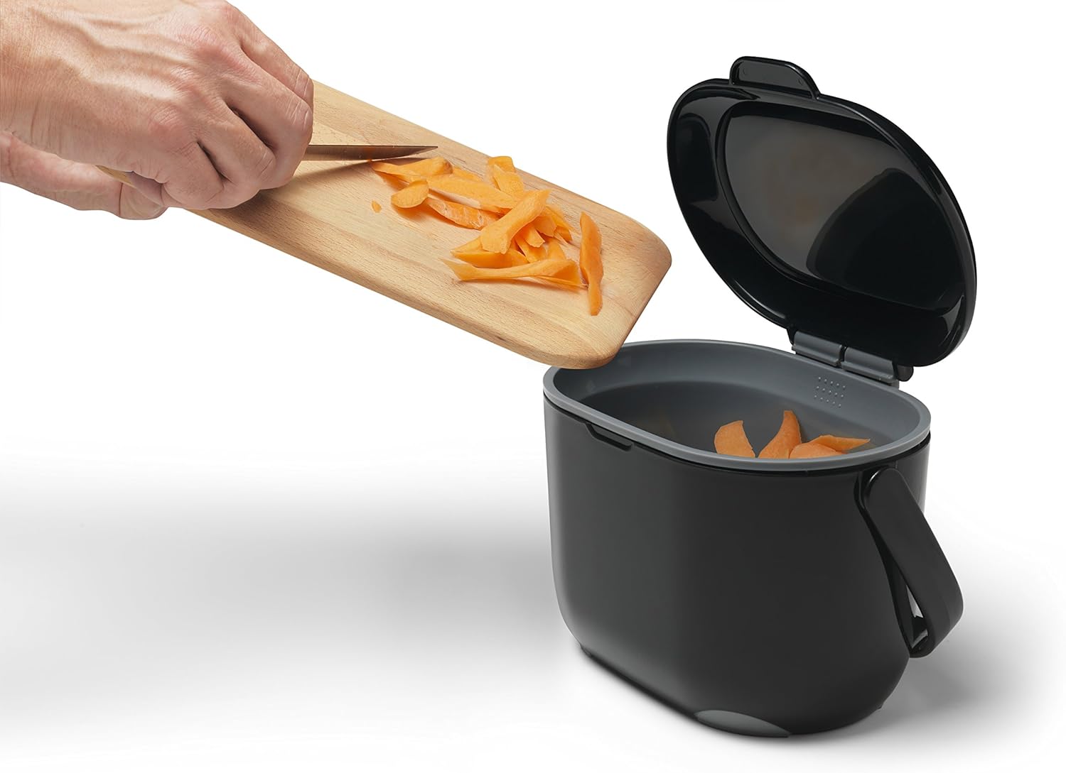 515630 2.5 Litre Kitchen Compost Caddy, Black/Grey, 2.5L