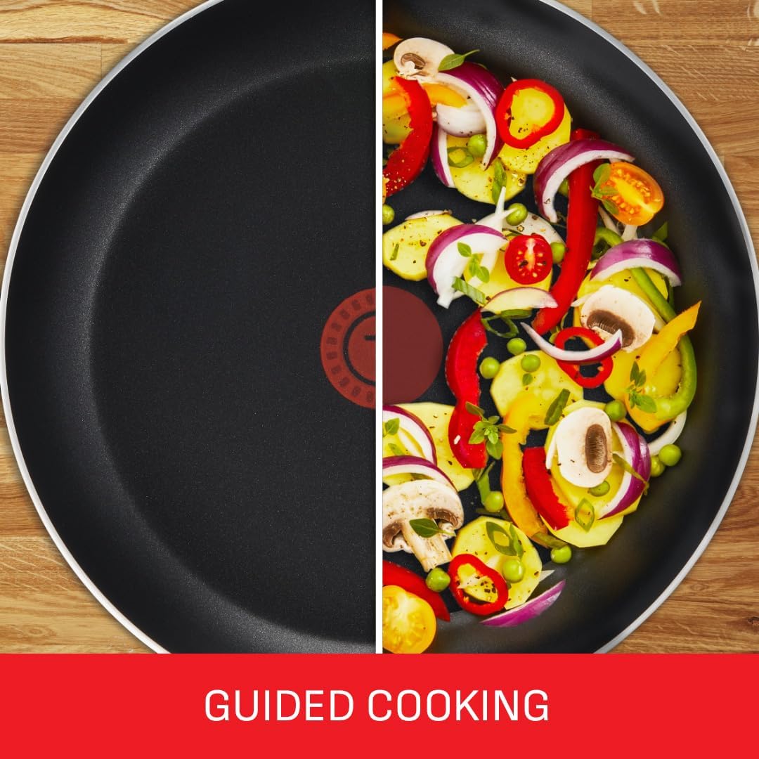 Taste Twin Frying Pan Set, 20cm & 28cm Non-Stick Aluminium Pans, Thermo-Spot Heat Indicator, Lightweight, All Hobs Except Induction, Black - B189S244 Secondary image