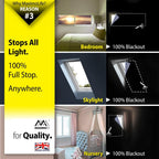Ultimate 100% Blackout Blind | Fits Any Size/Shape Window | Unique Cutting Guide Easier Cut-to-Size | Super Strong Suction Cups | Heat & Cold Resistant Hook & Loop | No Drill Stick On