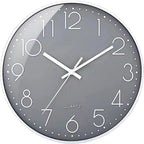 Wall Clock Non-Ticking Silent Battery Operated Round Wall Clock Modern Simple Style Decor Clock for Home/Office/School/Kitchen/Bedroom/Living Room/8.5 Inch Grey