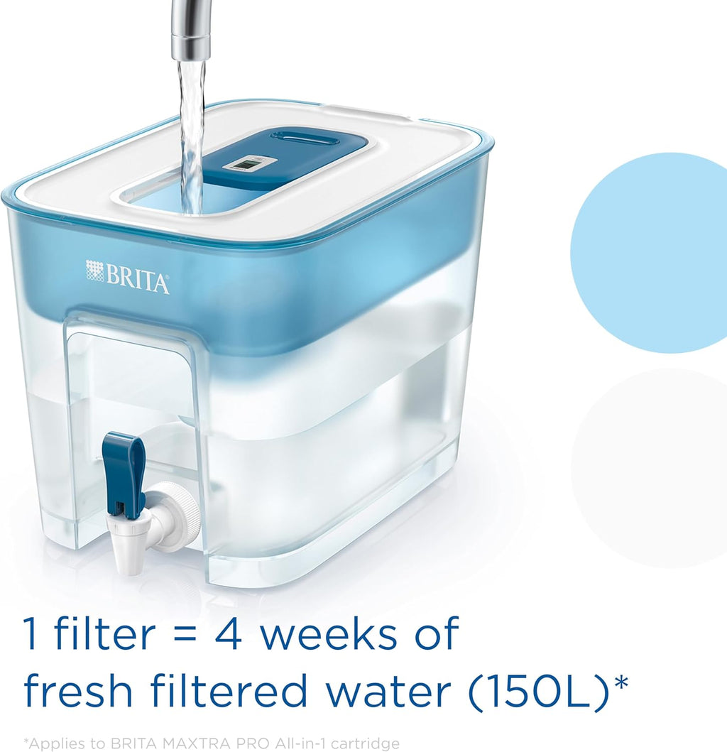 Flow XXL Water Filter Tank (8.2L) incl. 1x MAXTRA PRO Pure Performance cartridge - fridge-fitting dispenser for families and offices - now in sustainable Smart Box packaging