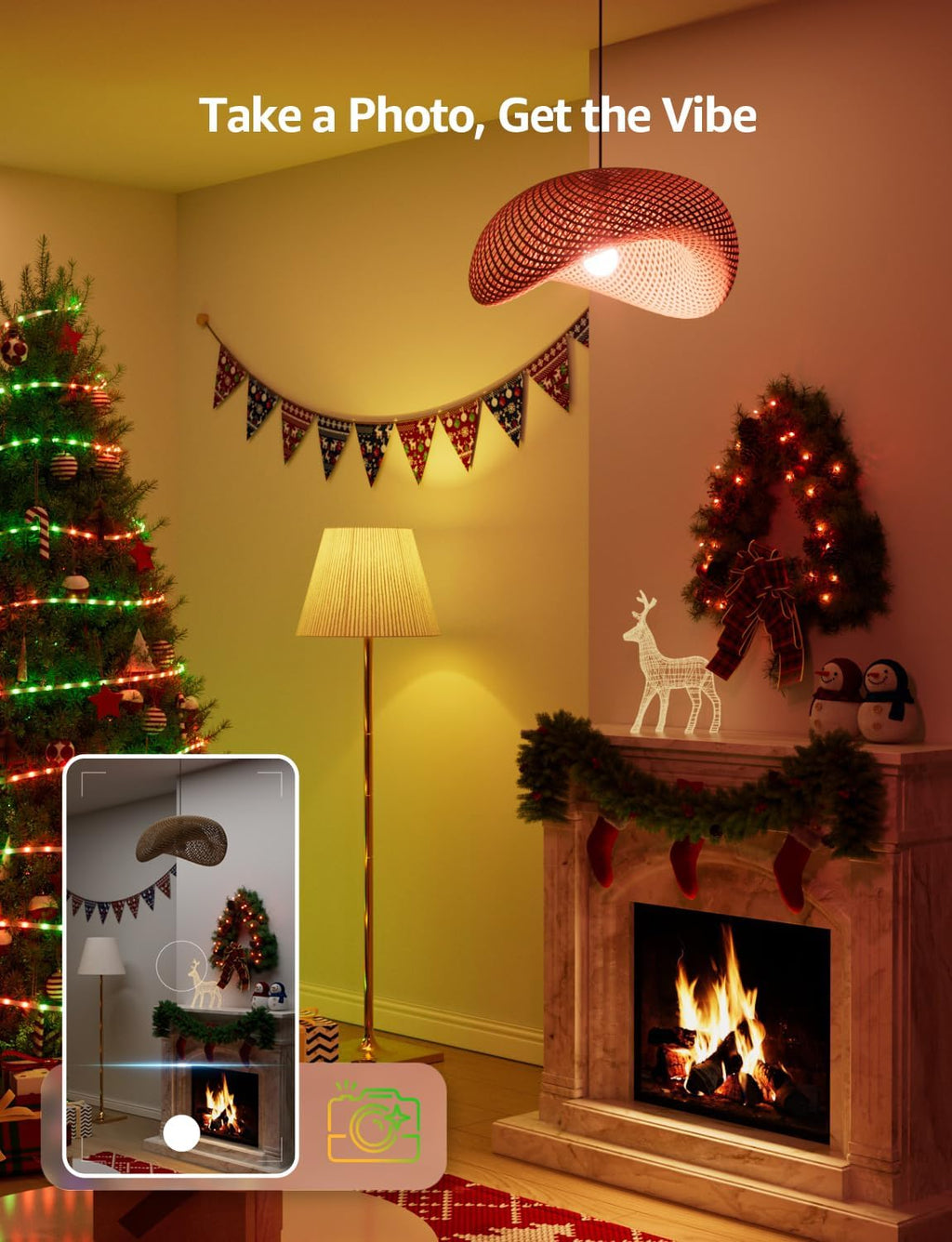 AI Smart Bulb E27, Music Sync WiFi Bulb, Voice Control Smart Screw Bulb, Colour Changing Light Bulbs, RGBCCT, Work with Alexa & Google Assistant, Personalized AI Lighting Designer
