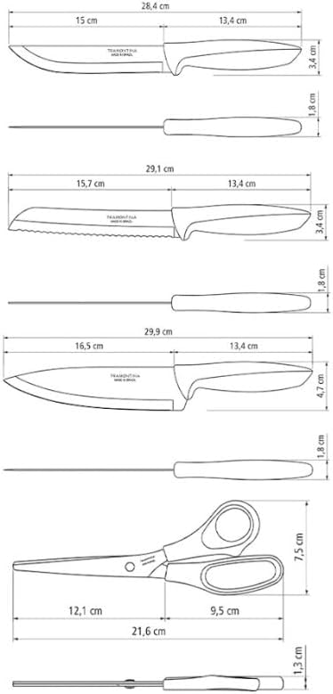 Plenus Kitchen Knives Set of 8 with Paring, Peeling, Tomato, Bread, Chef and Steak Sharp Knife Plus Scissors, Vegetable Chopper, 23498917