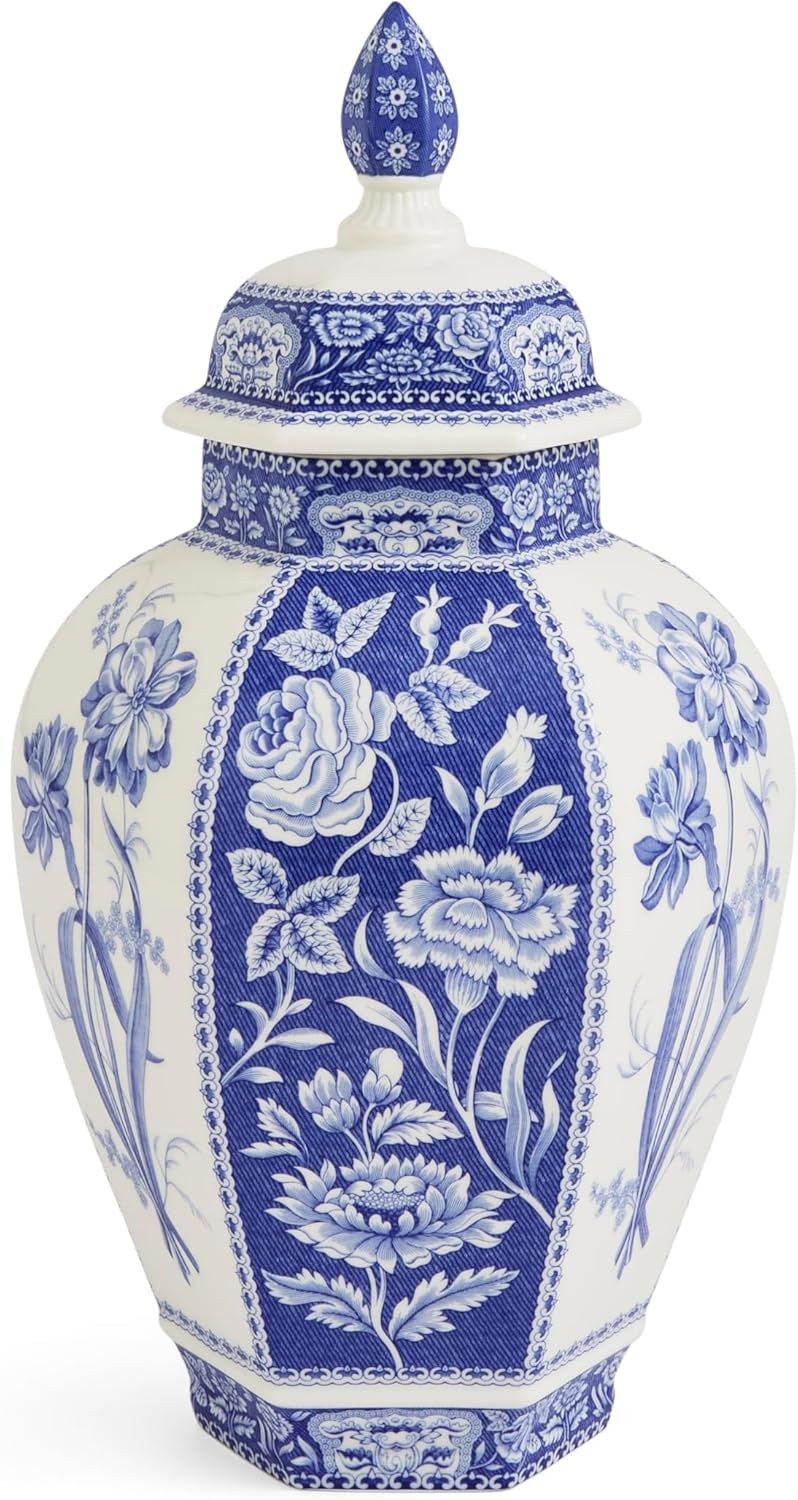 Blue Italian Floral Vase