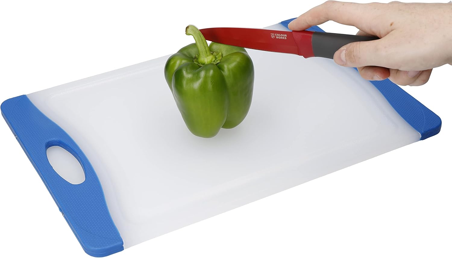 Polyethylene Reversible Cutting Board, 35 cm x 24 cm - Blue