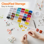 2 Pack 36 Grids Organiser Storage Box, Fishing Tackle Box, Clear Stackable Plastic Container with Adjustable Dividers for Beads, Art DIY, Crafts, Jewelry, with 5 Sheet Label Stickers