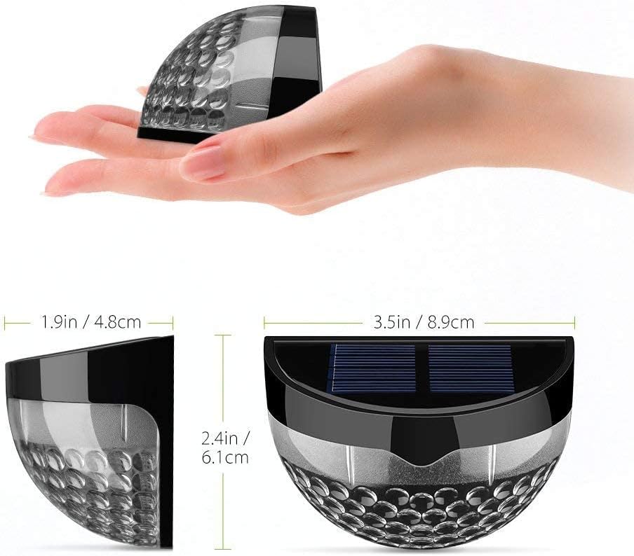 Solar Lights Outdoor Garden - Pack of 8 Outdoor Lights - Waterproof Night Light for Pathway, Patio, Deck, Fence - Solar Security Light with Dusk to Dawn Sensor - Outdoor Lighting