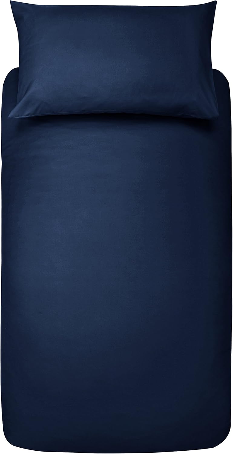 2-Piece 85 gsm Microfibre Single Bedding Duvet Cover Set, Duvet Cover 135 x 200 cm & 1 Pillowcase 50 x 80 cm, Navy Blue Main image